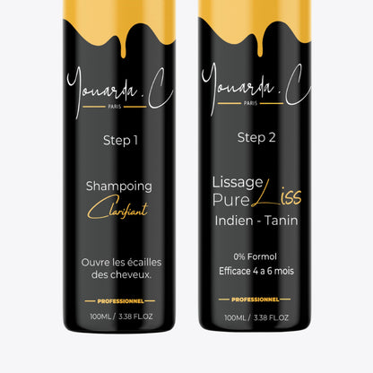 YOUARDA•C Kits de soin des cheveux Youarda.C – Lissage Pro Indien/Tanin YOULISS – Cheveux Lisses 4 à 6 Mois, 0% Formol, Sans Odeur & Sans Fumée, Compatible Enfants & Femmes Enceintes, odeur violette