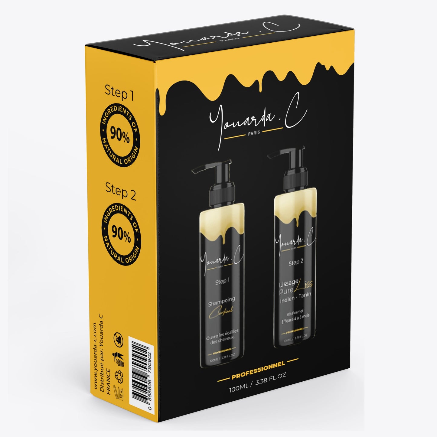 YOUARDA•C Kits de soin des cheveux Youarda.C – Lissage Pro Indien/Tanin YOULISS – Cheveux Lisses 4 à 6 Mois, 0% Formol, Sans Odeur & Sans Fumée, Compatible Enfants & Femmes Enceintes, odeur violette