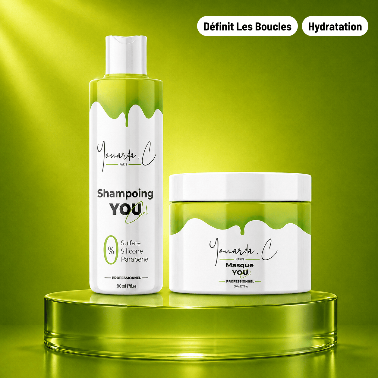 YOUARDA•C Soin des cheveux 👩🏻‍🦱 Youarda.C® – Gamme CURL – Cheveux Bouclés & Frisés – Hydratation Intense, Définition & Rebond des Boucles