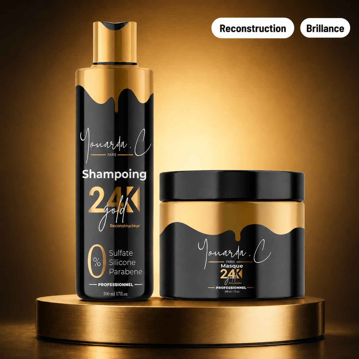YOUARDA•C Soin des cheveux 🏆 Youarda.C® – Gamme GOLD 24K Édition Limitée – Reconstruction Immédiate, Cheveux Sublimés