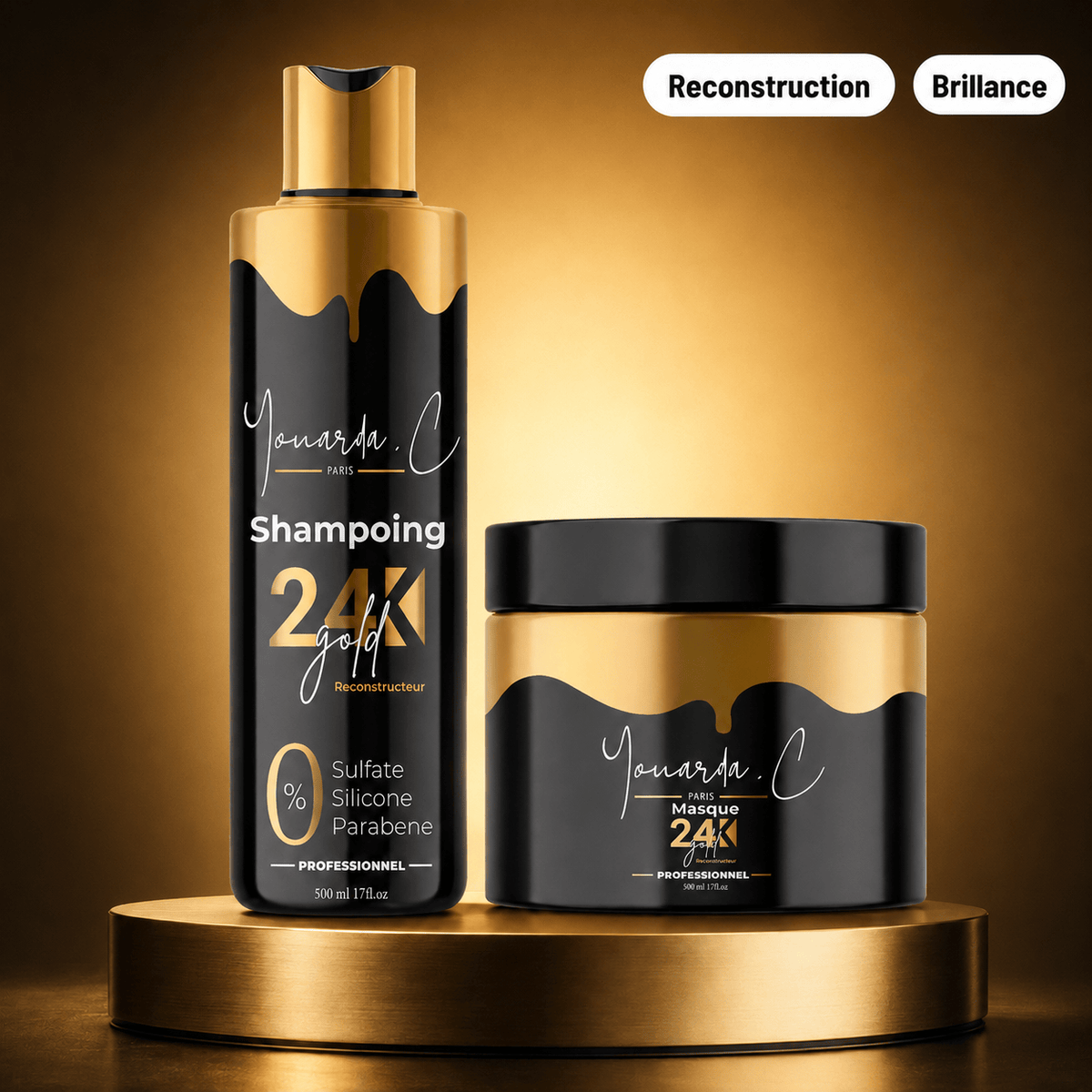 YOUARDA•C Soin des cheveux 🏆 Youarda.C® – Gamme GOLD 24K Édition Limitée – Reconstruction Immédiate, Cheveux Sublimés
