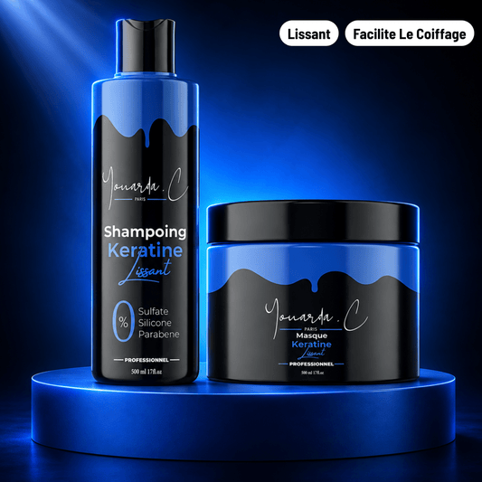 YOUARDA•C Soin des cheveux 👑 Youarda.C® – Gamme KÉRATINE LISSANT – Lisse, Démêle & Facilite le Coiffage - Cheveux Indisciplinés, Anti-Frisottis, Lissage