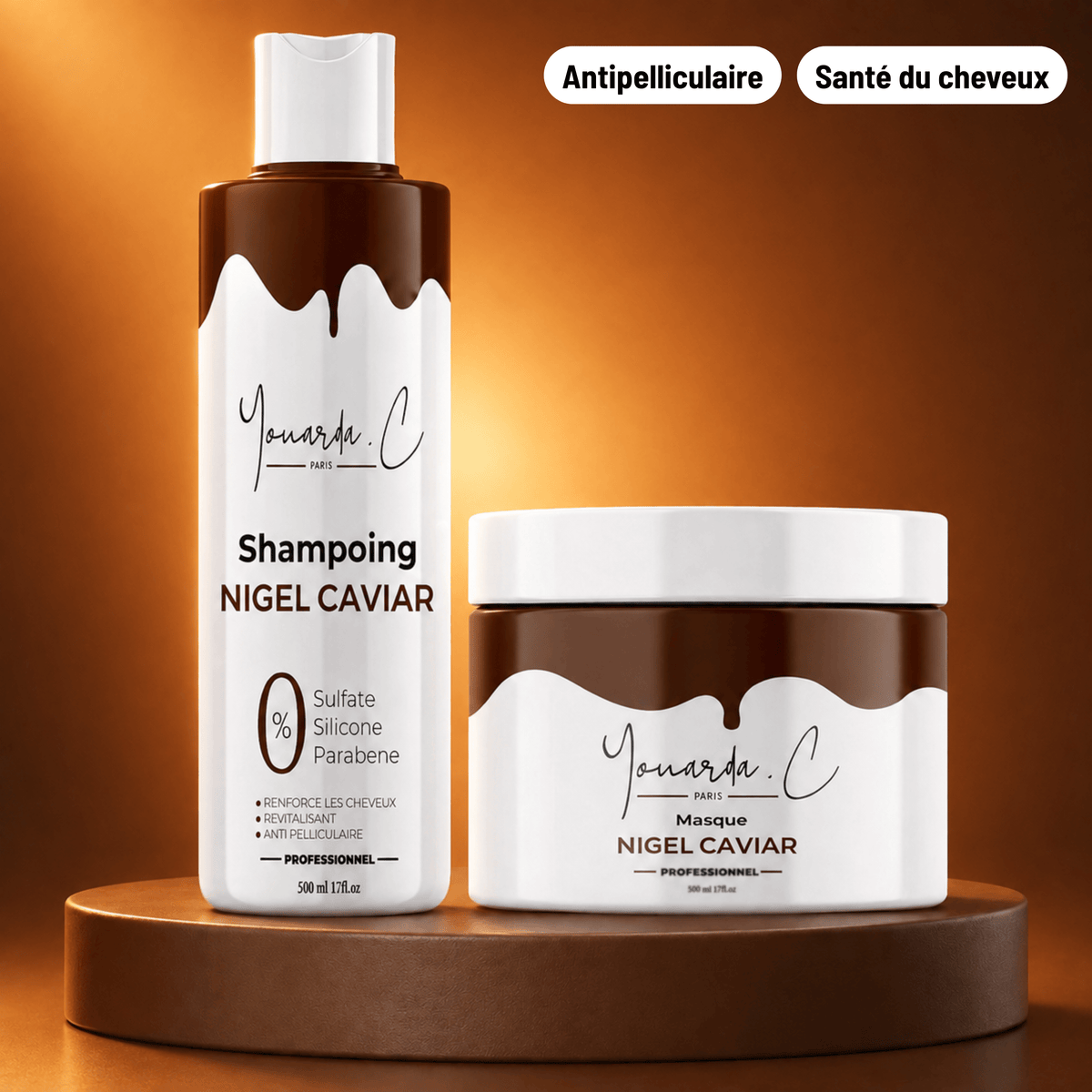 YOUARDA•C Soin des cheveux 🤎 Youarda.C® – Gamme Nigel Caviar – Soin Luxe & Nutrition Intense, Anti-Pelliculaire, Psoriasis, Nigelle, Caviar & Amande Douce