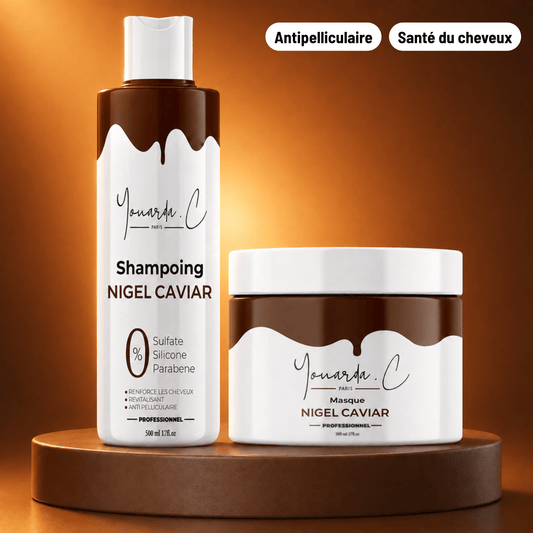 YOUARDA•C Soin des cheveux 🤎 Youarda.C® – Gamme Nigel Caviar – Soin Luxe & Nutrition Intense, Anti-Pelliculaire, Psoriasis, Nigelle, Caviar & Amande Douce