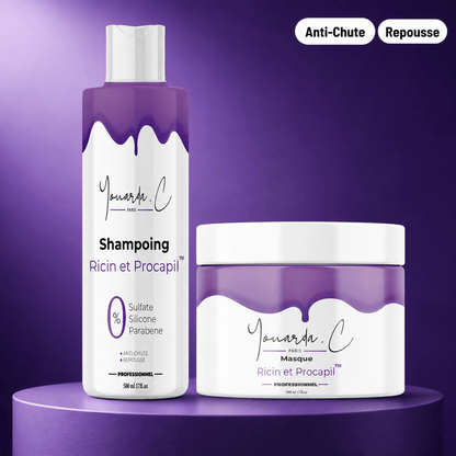 YOUARDA•C Soin des cheveux 🌱 Youarda.C® – Gamme Ricin & Procapil – Diminue La Chute & Boost Repousse,Formule Puissante et Breveté, Accélérateur de Pousse
