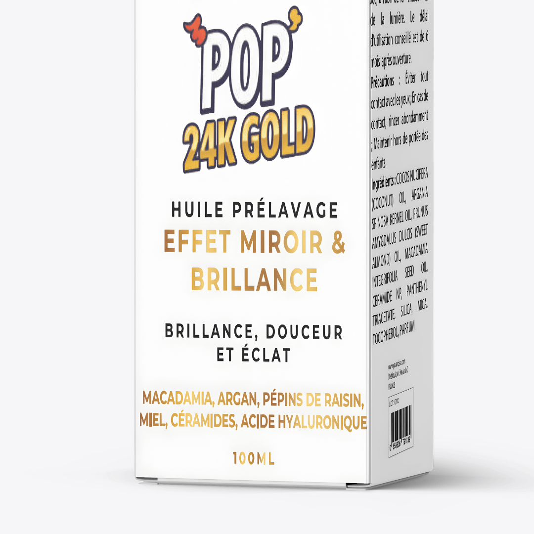 YOUARDA•C Solutions pour friser et défriser les cheveux Youarda.C – Huile Prelavage BOOSTER POP 24K GOLD – Éclat 24K, Soin Sublimateur & Brillance Luxueuse, Nourrit, Illumine & Revitalise en Profondeur