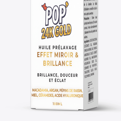 YOUARDA•C Solutions pour friser et défriser les cheveux Youarda.C – Huile Prelavage BOOSTER POP 24K GOLD – Éclat 24K, Soin Sublimateur & Brillance Luxueuse, Nourrit, Illumine & Revitalise en Profondeur