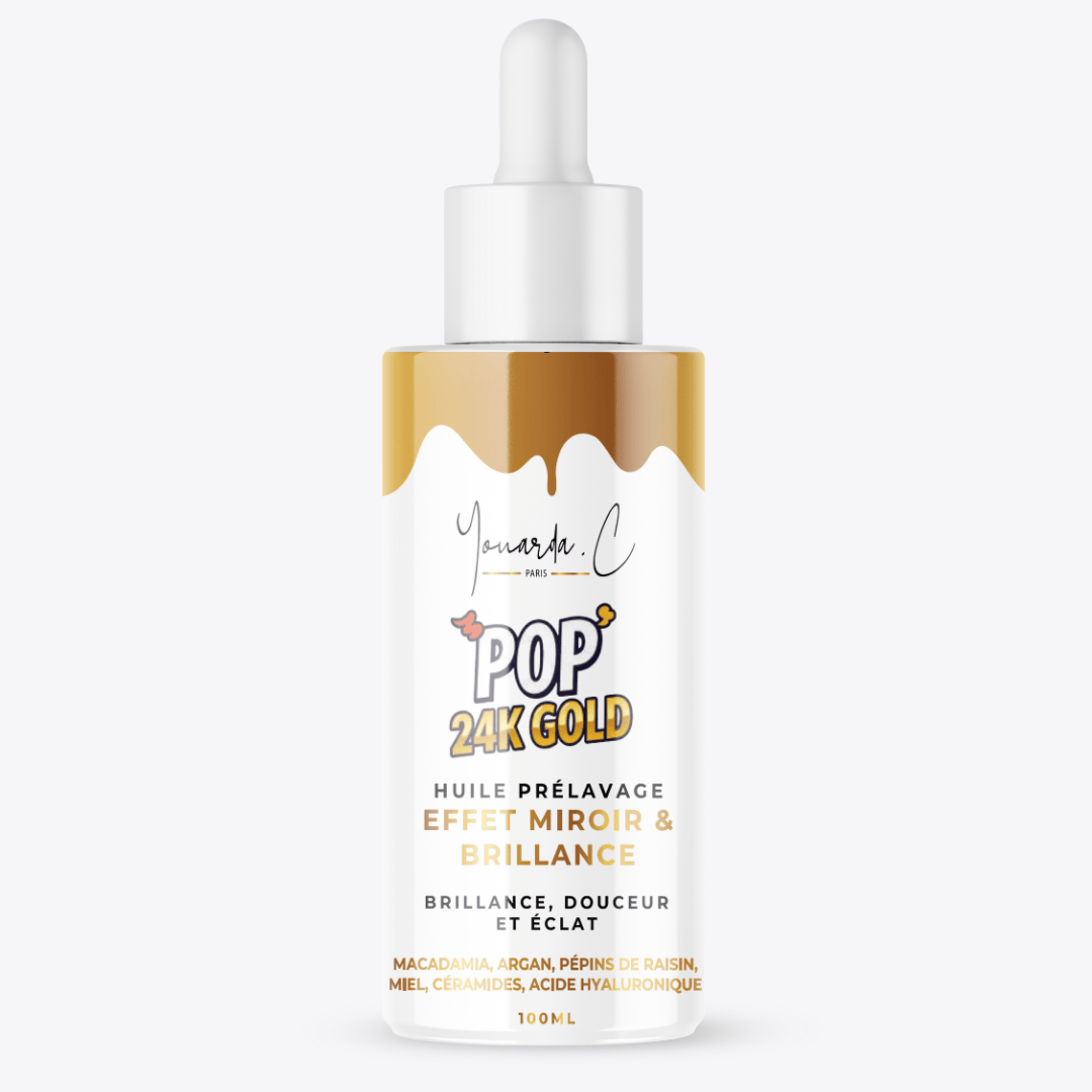 YOUARDA•C Solutions pour friser et défriser les cheveux Youarda.C – Huile Prelavage BOOSTER POP 24K GOLD – Éclat 24K, Soin Sublimateur & Brillance Luxueuse, Nourrit, Illumine & Revitalise en Profondeur