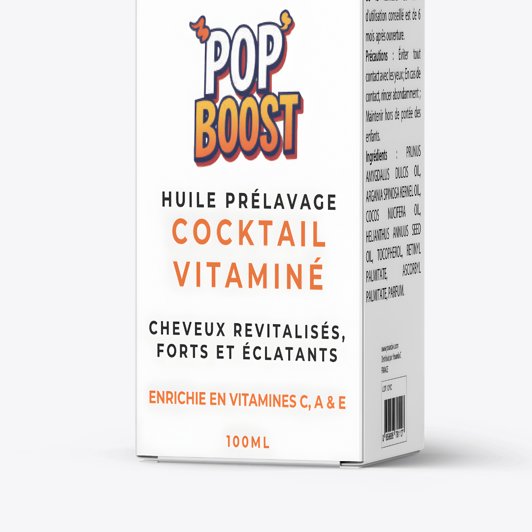 YOUARDA•C Solutions pour friser et défriser les cheveux Youarda.C – Huile Prelavage BOOSTER POP BOOST – Cocktail Vitaminé pour Force, Éclat & Vitalité, Vitalité, Nutrition & Brillance Flash, Nutrition Rapide