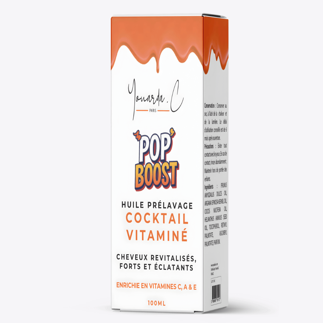 YOUARDA•C Solutions pour friser et défriser les cheveux Youarda.C – Huile Prelavage BOOSTER POP BOOST – Cocktail Vitaminé pour Force, Éclat & Vitalité, Vitalité, Nutrition & Brillance Flash, Nutrition Rapide