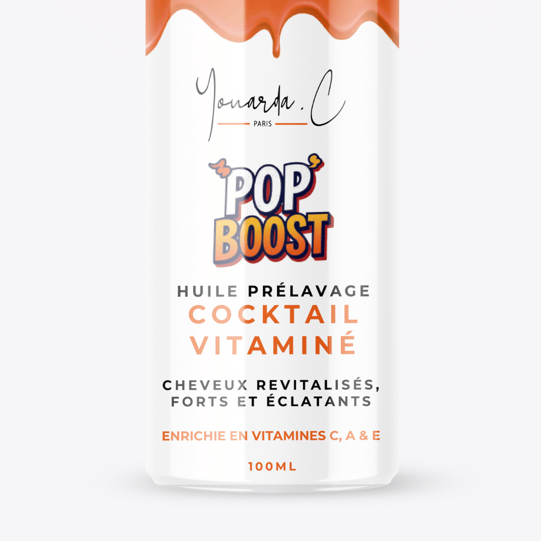 YOUARDA•C Solutions pour friser et défriser les cheveux Youarda.C – Huile Prelavage BOOSTER POP BOOST – Cocktail Vitaminé pour Force, Éclat & Vitalité, Vitalité, Nutrition & Brillance Flash, Nutrition Rapide