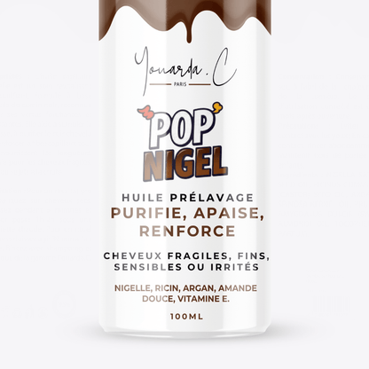 YOUARDA•C Solutions pour friser et défriser les cheveux Youarda.C – Huile Prelavage BOOSTER POP NIGELLE – Soin Purifiant & Fortifiant Intense, Répare, Nourrit & Renforce dès la Racine, Protection & Cheveux Régénérés