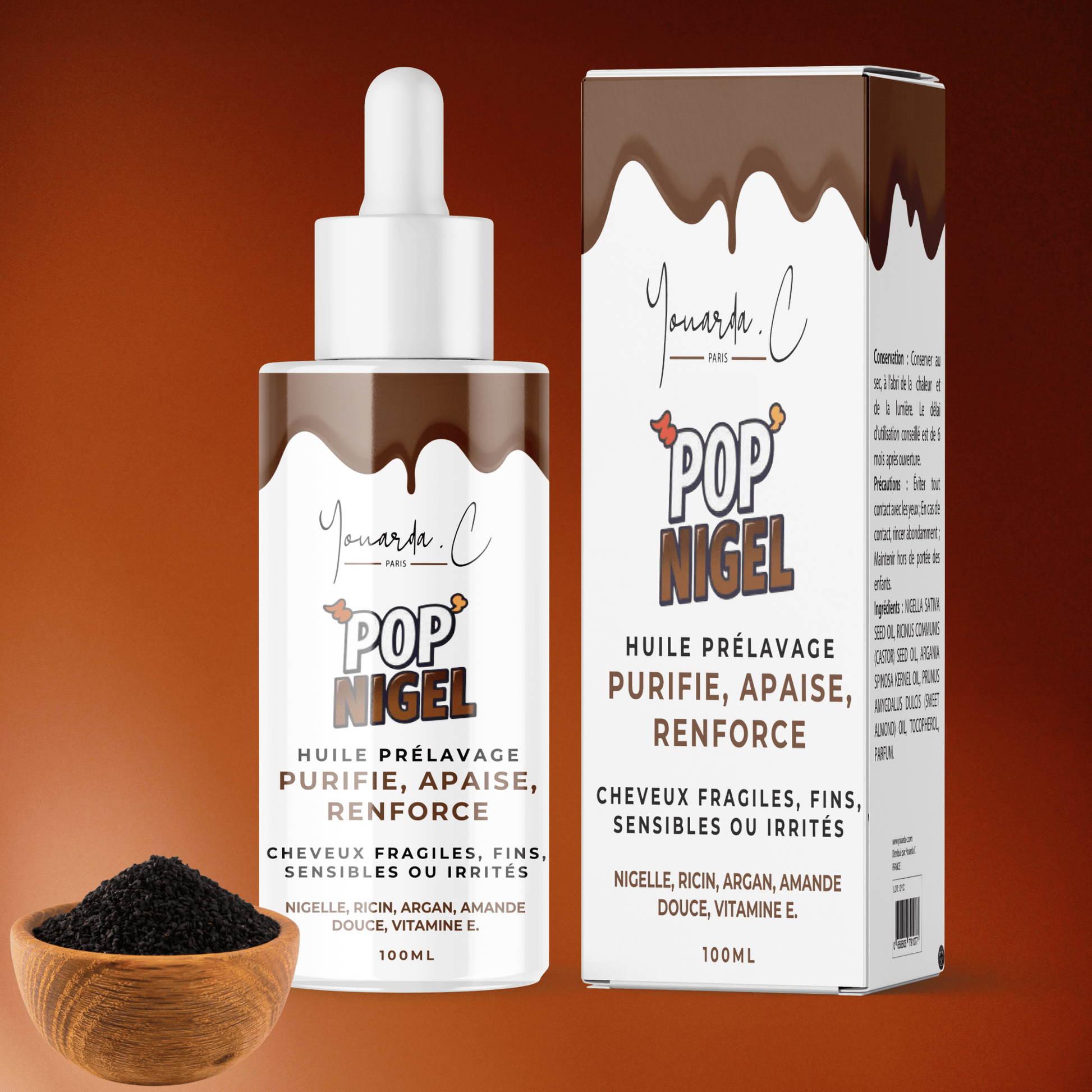 YOUARDA•C Solutions pour friser et défriser les cheveux Youarda.C – Huile Prelavage Pop Nigelle