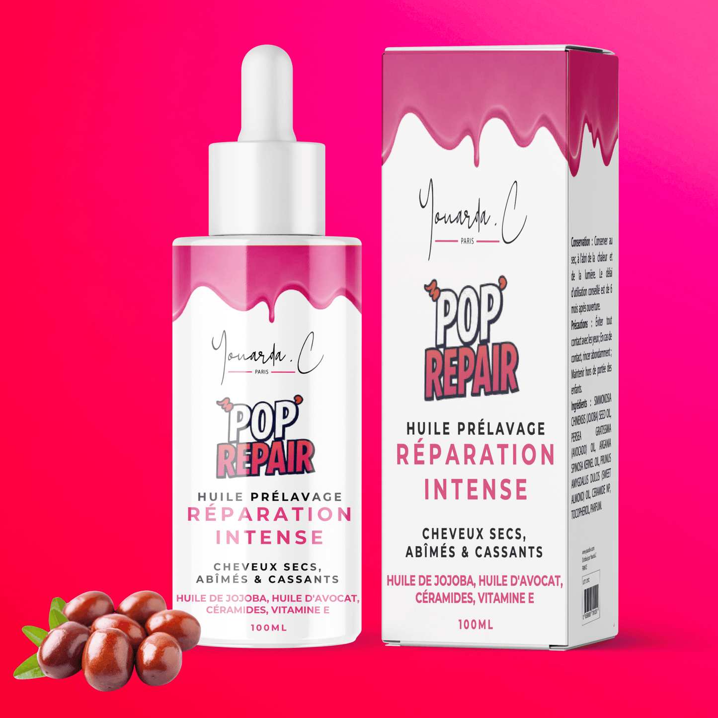 YOUARDA•C Solutions pour friser et défriser les cheveux Youarda.C – Huile Prelavage Pop Repair