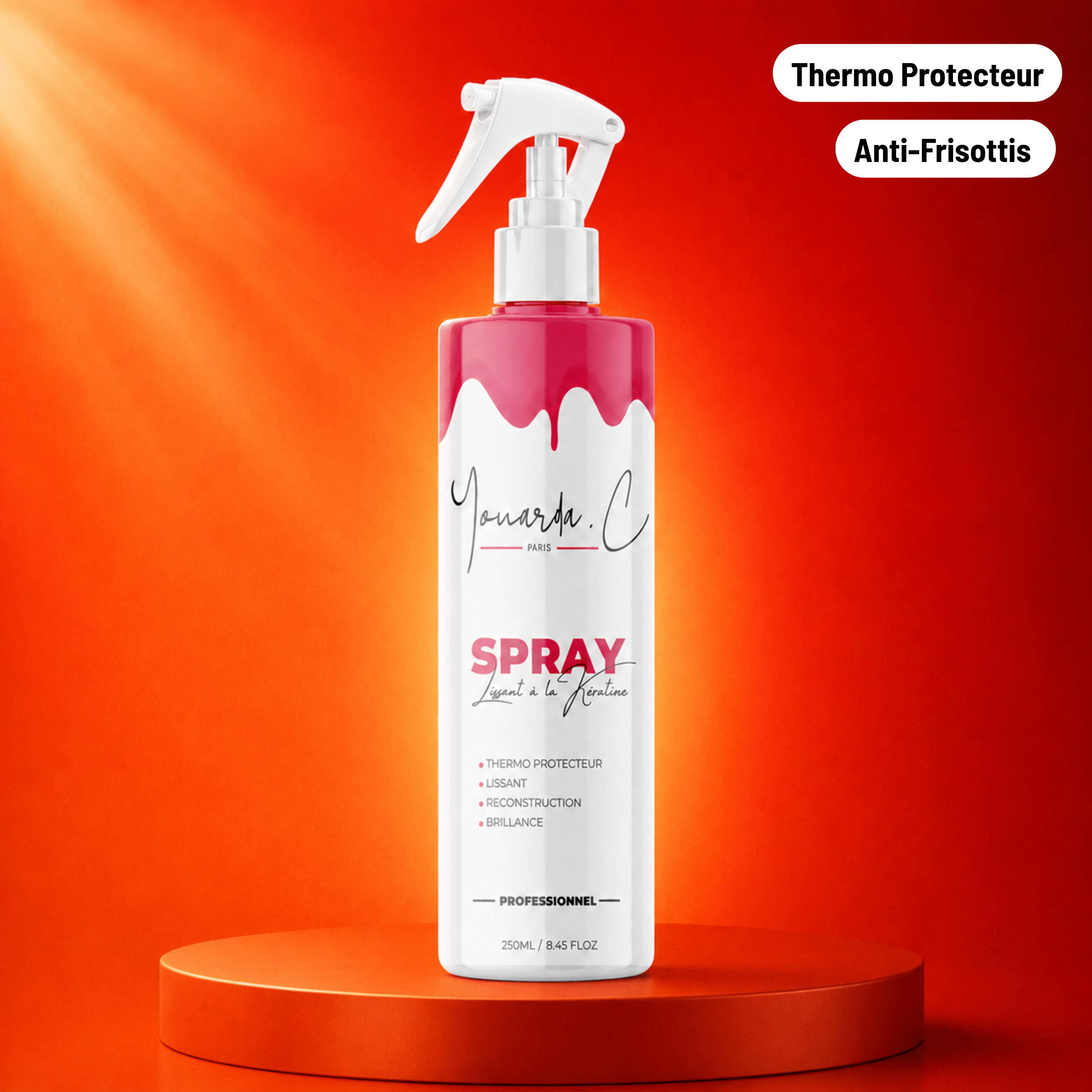 YOUARDA•C Solutions pour friser et défriser les cheveux 👩🏻 Youarda.C® – Spray Lissant Kératine – Anti-Frizz & Thermo-Protecteur, Coiffage Facilité