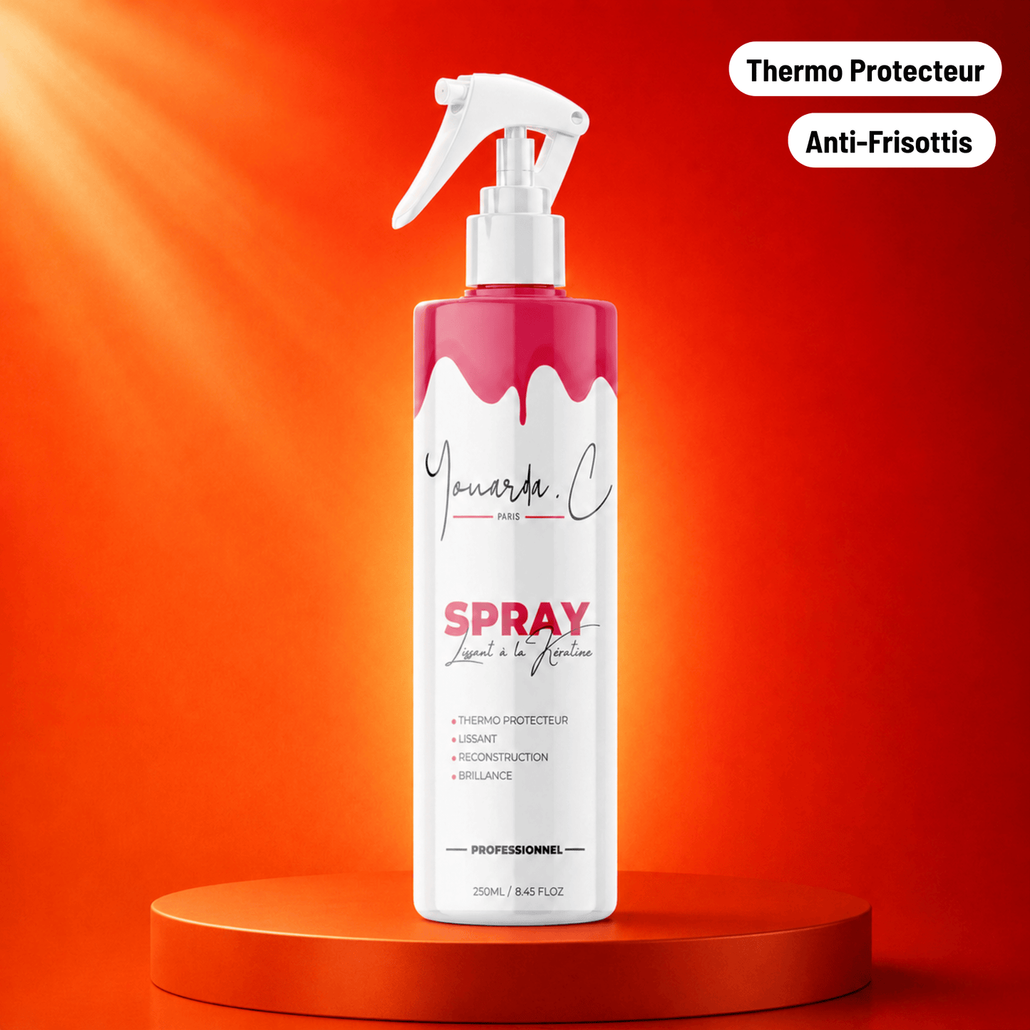 YOUARDA•C Solutions pour friser et défriser les cheveux 👩🏻 Youarda.C® – Spray Lissant Kératine – Anti-Frizz & Thermo-Protecteur, Coiffage Facilité